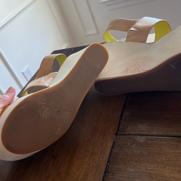 BCBG Leather platform color block wedges - Picture 7 of 9